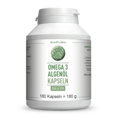 Abbildung von Omega 3 Algenöl 180 Kapseln 576mg DHA &amp; 288mg EPA pro Tag OHNE Carrageen vegan 90 Tage Vorrat