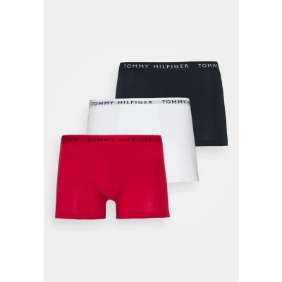 Abbildung von Tommy Hilfiger Trunk Signature 3 PACK Panties, Herren, Größe: Small, Desert sky/white/primary red