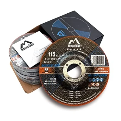 Abbildung von Merryland Trennscheibe 115 Metall Stahl Edelstahl für Winkelschleifer, X 3,0 mm Flexscheibe Gekröpft 25 Stück, Experten Line E21073042