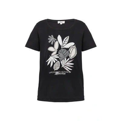 Abbildung von s.Oliver MIT Artwork Tshirt print, Damen, Größe: 34, Schwarz