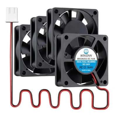 Abbildung von WINSINN DC 60mm Lüfter 24V 6020 Doppelkugellager 24 Volt bürstenlose Kühlung 60x20mm 2PIN (4er Pack)