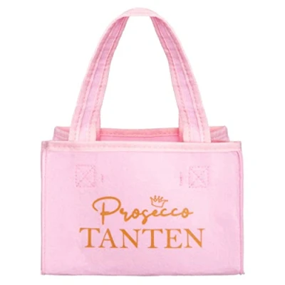 Abbildung von Brandsseller Damen Handtasche Prosecco Tanten Flaschenkorb Flaschenträger Einkaufstasche Aufbewahrungstasche für 6 Flaschen Design1 Rosa
