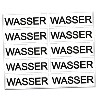 Abbildung von Finest Folia 10 x Aufkleber Kraftstoff Kennzeichnung Tankdeckel Auto Hinweis Brennstoffe AdBlue Benzin Gemisch Diesel Wasser Super (R022 01 Wasser)