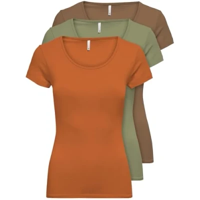 Abbildung von ONLY 3er Pack Damen T Shirt 15209153 Farb Mix 8 L
