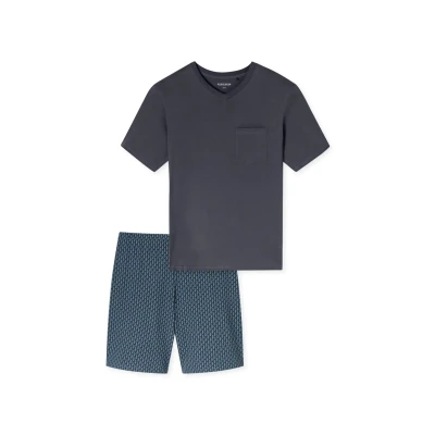 Abbildung von Schiesser Vausschnitt Comfort Essentials SET Nachtwäsche Set, Herren, Größe: 54, Graphit