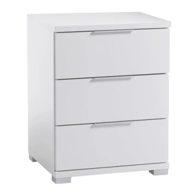 Abbildung von Stella Trading Universal Nachttisch in Eiche San Remo Hell Optik Moderner Nachtschrank mit drei Schubladen für Ihr Boxspringbett 46 x 61 42 cm (B/H/T)
