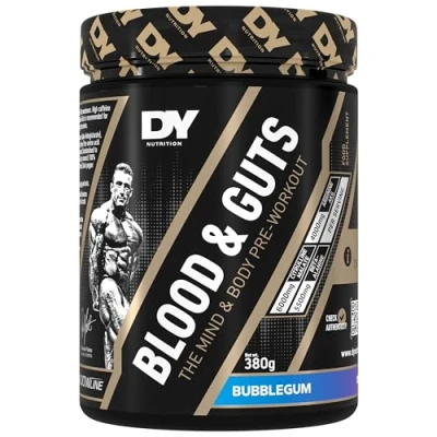 Abbildung von Dorian Yates Nutrition Blood &amp; Guts Pre Workout Booster mit Arginin + Citrullin (380g, Bubble Gum Kaugummi)
