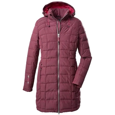 Abbildung von Killtec Damen Parka in Daunenoptik SKANE WMN QUILTED PRK Jacke mit abzippbarer Kapuze Übergangsjacke ist wasserabweisend, pflaume, 40, 35618 000