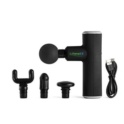Abbildung von Lifenaxx Mini Massagegerät LX 025 Sport, Fitness, Massage Gun, Pistole, behebt und beugt Muskelkater vor, lockert Faszien, Blockaden sanft durch Vibration