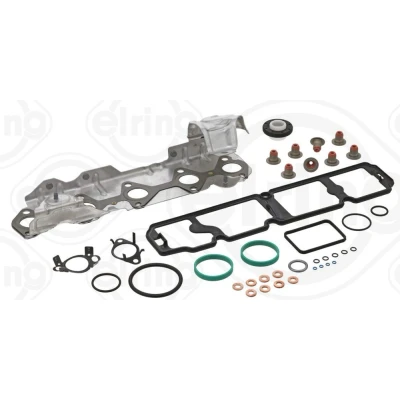 Abbildung von ELRING 570.910 Dichtungssatz, Zylinderkopf mit Ventilschaftabdichtung, ohne Zylinderkopfdichtung Abgaskrümmerdichtung(en) PEUGEOT: 207 Hatchback