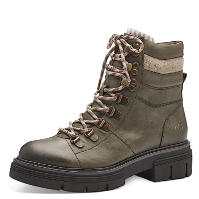 Abbildung von Marco Tozzi Plateaustiefelette, Damen, Größe: 38, Khaki comb Schuhe