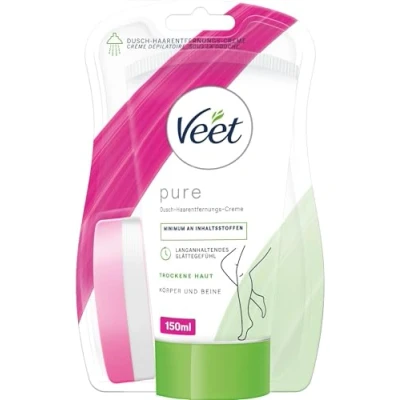Abbildung von Veet Pure Haarentfernungscreme für Dusche, trockene Haut, Beine und Körper, 150 ml