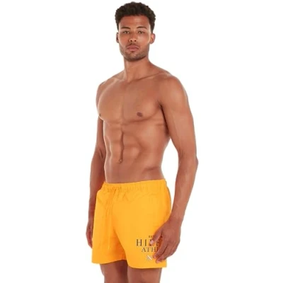 Abbildung von Tommy Hilfiger Herren Badeshorts Medium Drawstring Mittellang, Orange (Daylight 212 280), S