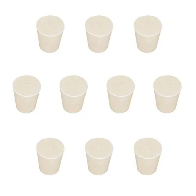 Abbildung von stonylab Vollgummi Stopper, 10 Stück 5# 21m x 28mm 31mm Weiß Keilförmig Labor Dichtung Gummistopper