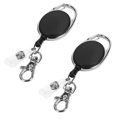Abbildung von kwmobile 2x Schlüssel Jojo mit Ausweis Clip Schlüsselanhänger ausziehbar Kartenhalter Karabiner Anhänger Schlüsselband Karten Halter