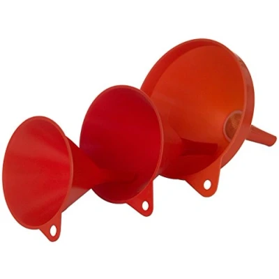 Abbildung von hünersdorff Trichterset 3 teilig, 140/164/208mm, rot, HD PE, made in Germany