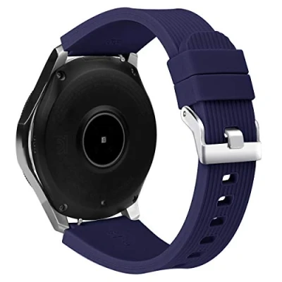 Abbildung von INF Armband Kompatibel mit Samsung Galaxy Watch 46mm, 3 45mm, Gear S3 Frontier/Classic, 22mm Weiche Silikon Ersatz Uhrenarmbänder für Huawei GT 2 Blau