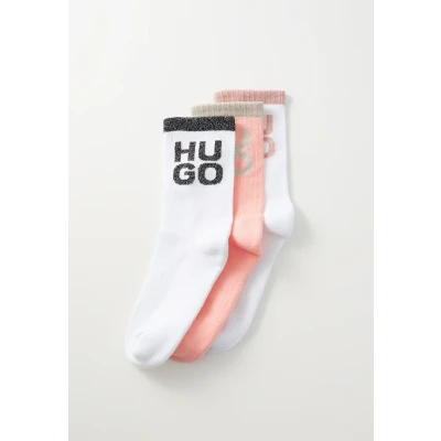 Abbildung von HUGO Shiny LOG 3 PACK Socken, Damen, Größe: 39 42, Light/pastel red