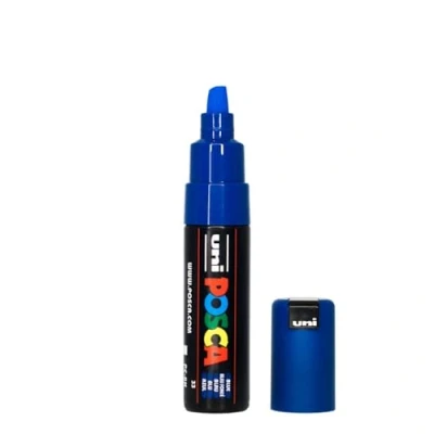 Abbildung von uni ball 186351 POSCA Marker mit extra breiter Rechteckspitze, dunkelblau