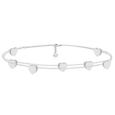 Abbildung von GD GOOD.designs Herz Armband Silber für Damen I Freundschaftsarmband Sie Verstellbar silberne Herzchen Armkette