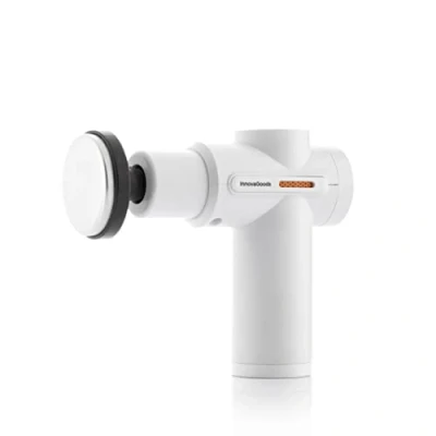 Abbildung von InnovaGoods Elektrisches Massagegerät mit Wärme/Kälte, 6 Geschwindigkeiten, LCD, Köpfe, Wiederaufladbar, Weiß/Schwarz