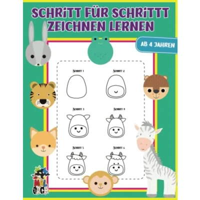 Abbildung von Schritt für Zeichnen lernen Kinder ab 4 Jahren: Übungsbuch zum von Tieren