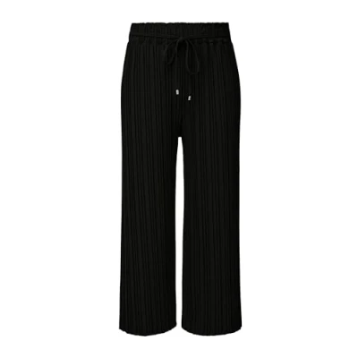 Abbildung von s.Oliver Black Label Loose Plissierte MIT WIDE LEG Stoffhose, Damen, Größe: 36, Schwarz