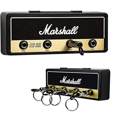 Abbildung von Marshall Schlüsselbrett Schlüsselhalter Wandmontage Jack Rack 2.0 JCM800 Gitarre Schlüsselanhänger Haken Halterung für Schlüssel Haus Befestigung mit 4 Gitarrenstecker