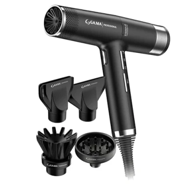 Abbildung von Gama Italy Professional Professioneller Haartrockner iQ3 Perfetto Der originale smarte Föhn DESIGN Made in Italy, Maximale Leistung Energieersparnis, Ultraleicht (Schwarz)