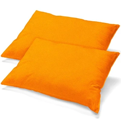 Abbildung von aqua textil Classic Line Kissenbezug 2er Set 40 x 80 cm orange Baumwolle Kissen Bezug Reißverschluss Jersey Kissenhülle