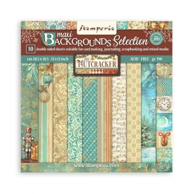 Abbildung von Stamperia Scrapbook Paper Pad for Scrapbooks, Albums, Cards, Bullet Journals and More, Acid Free, Double Sided, Perfect Crafts Gifting (The Nutcracker Maxi Background) (30.5 x 30.5cm)