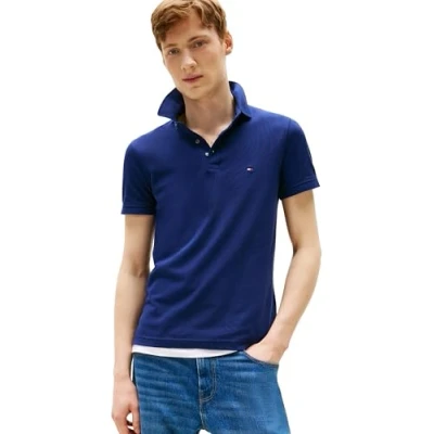 Abbildung von Tommy Hilfiger Herren Poloshirt Kurzarm 1985 Slim Fit, Blau (Preppy Navy), XS