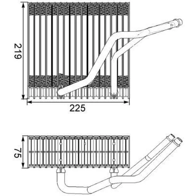 Abbildung von MAHLE ORIGINAL AE 38 000S Verdampfer ohne Expansionsventil VOLKSWAGEN: Golf 4, 4 Variant, SKODA: Octavia 1 Combi kfzteile, mister auto, atp