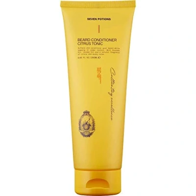 Abbildung von Seven Potions Bart Conditioner für Männer Beugt Bartjucken und Schuppen vor Natürlich, Vegan, Tierversuchsfrei (Citrus Tonic, 250 ml)
