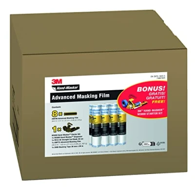 Abbildung von 3M Pro Hand Masker AMF99 Advanced Abdeckfolie PROMO PACK, 8 Rollen, 251cm x 27, 4m + M3000 Starter Kit GRATIS, blau