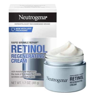 Abbildung von Neutrogena Schneller Wrinkle Repair Retinol Regenerations Gesichtscreme &amp; Hyaluronsäure Anti Falten Gesichtscreme, Halscreme mit Retinol, 1,7 Unzen