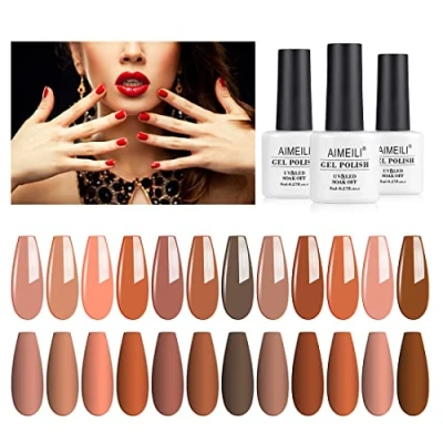 Abbildung von AIMEILI Gel Nagellack UV LED Gellack Farben Set 12 pcs 8ml Soak Off Nägel Farbgel Kit 1