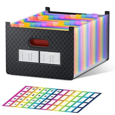 Abbildung von ThinkTex 26 Taschen Expanding File Folder, Upright &amp; Open Top, A Z Bunte Register, Größere Kapazität Akkordeonordner, Leraar Benodigdheden