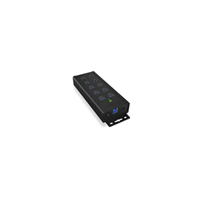 Abbildung von ICY BOX 7 Port USB 3.0 HUB aktiv mit Netzteil (12V/5A), 3 Ladeports, Wandmontage, Quick Charge 3.0, Aluminium, IB HUB1703 QC3