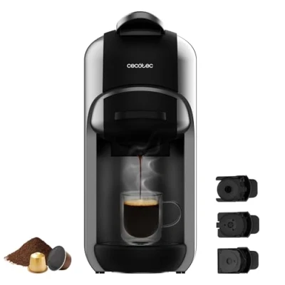 Abbildung von Cecotec Kaffeemaschine Espresso FreeStyle Compact 1450 W maximale Leistung, ThermoBlock, elegantes und kompaktes Design, ForceAroma Pumpe mit 19 Bar Druck, Wassertank 600 ml, automatische Abschaltung