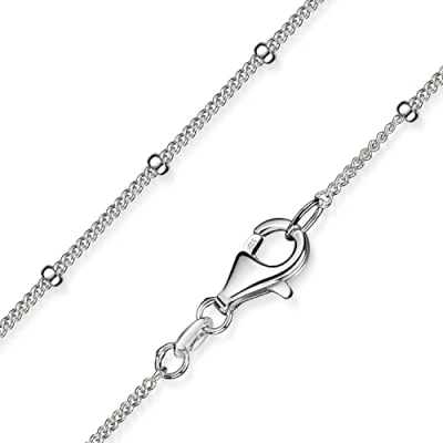 Abbildung von Materia Damen Kugel Panzerkette 1mm Collier 925 Sterling Silber K80 40cm