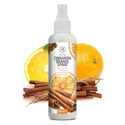 Abbildung von Zimt Orange Aromaspray 250ml Aromatherapie Raumspray mit ätherischem Zimtöl und Orangenöl Spray zur Aromatisierung der Luft Raumnebel Kissen Leinenspray Duftspray