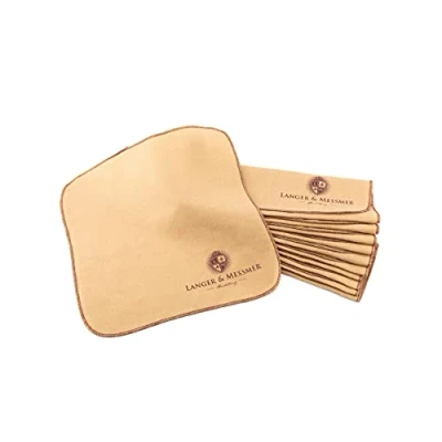 Abbildung von Langer &amp; Messmer Poliertücher für Glattleder aus 100% Baumwolle im praktischen Set Das Schuhputztuch die professionelle Schuhpflege (Bordeaux Beige)