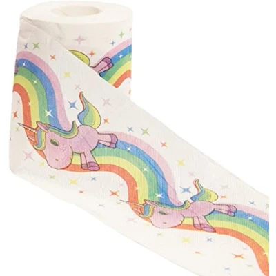Abbildung von getDigital 13013 Einhorn Regenbogen Toilettenpapier in Geschenkbox 1 Rolle mit je 200 Blatt weich 3lagig