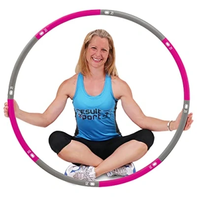 Abbildung von ResultSport Hula Hoop Reifen Erwachsene 1,2kg Gewicht 100cm breit, 8 Teiliger Abnehmbarer, Weighted Fitnessreifen, Fitnessübungen Training