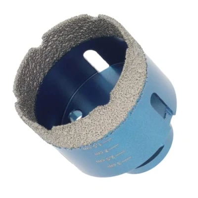 Abbildung von PRODIAMANT Diamant Fliesenbohrer ø 55mm x M14 trocken Bohrkrone für Fliese, Feinsteinzeug, Keramik, Naturstein mit Winkelschleifer