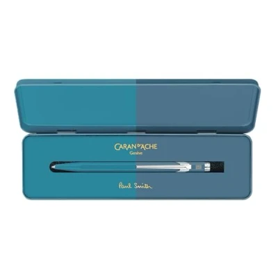 Abbildung von Caran d&#039;Ache Druckbleistifte Minenhalter 849™ PAUL SMITH Cyan Blue &amp; Steel Limitierte Edition MF0844.342
