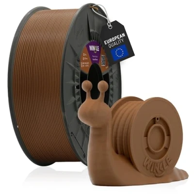 Abbildung von WINKLE PLA HD Filament, Akazienbraun, 3D Drucker 2,85 mm, 1 kg, PLA, Braun, kompatibel mit allen Druckern, Maßgenauigkeit, Spule kg