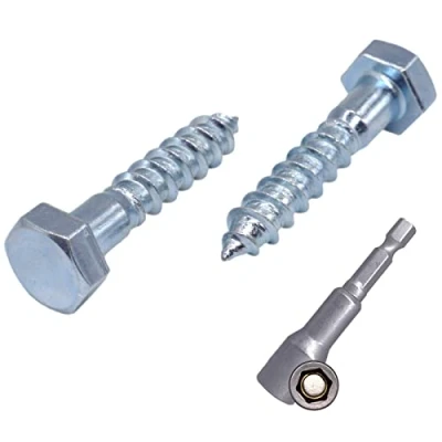 Abbildung von (50 Stück) DIN 571 Verzinkter Stahl Sechskant Holzschrauben M8 x 30 mm Schienenschrauben Sechskantschraube Schlüsselschraube Sechskantkopf (50, mm)