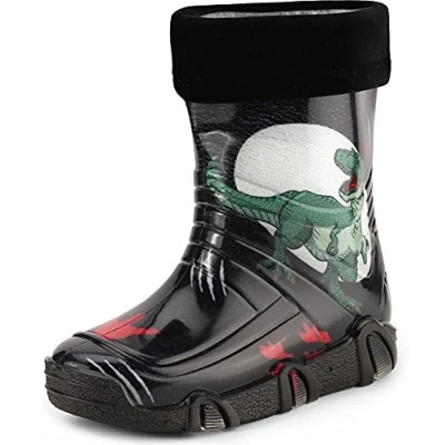 Abbildung von Ladeheid Kinder Mädchen Jungen Gummistiefel Gefüttert Swk2021 (Muster 46, 25/26 EU)